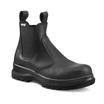 Image of Carhartt Mens Chelsea Hydro Oiled Leather Safety Boots Black Size UK 9