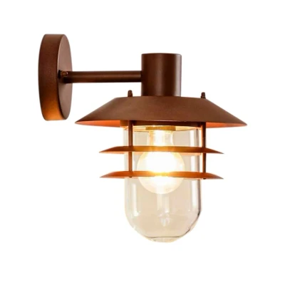 Image of Lindby Meliora outdoor wall light, rust brown, IP44