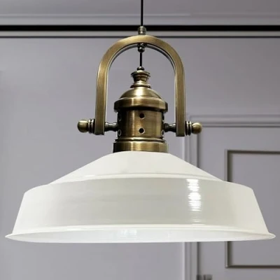 Image of bamyum Asletl Finke Hanging Lamp Industrial Pendant Light, 40 cm Shades, Modern Metal Kitchen Island Lights, E27 for Living Room and Dining Room, White Light