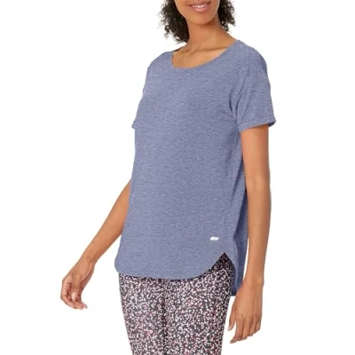 Image of Amazon Essentials Women&#039;s Studio Relaxed Fit Lightweight Crewneck T Shirt, Blue Heather Nightshadow, S