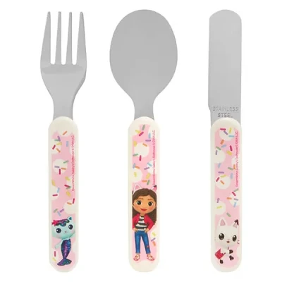 Image of Gabby&#039;s Dollhouse Party 3 Piece Metal Cutlery Set