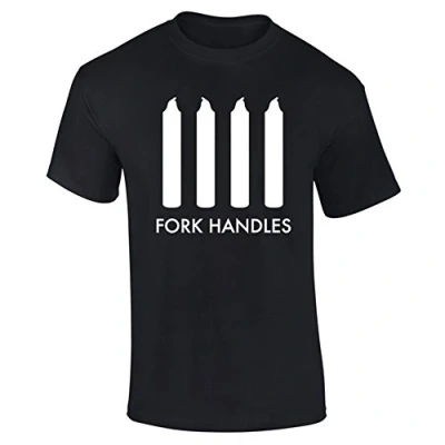Image of Mens Fork Handles Four Candles Funny Comedy Sketch T Shirt Black (L)