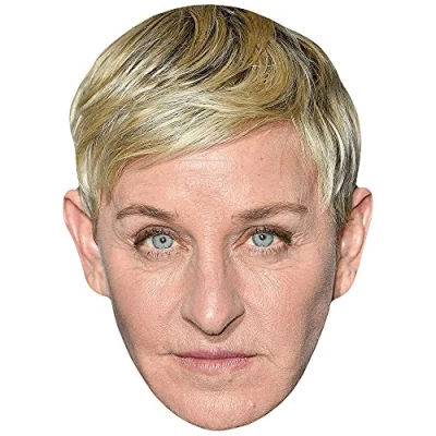 Image of Ellen Degeneres (Serious) Celebrity Mask, Flat Card Face, Fancy Dress Mask