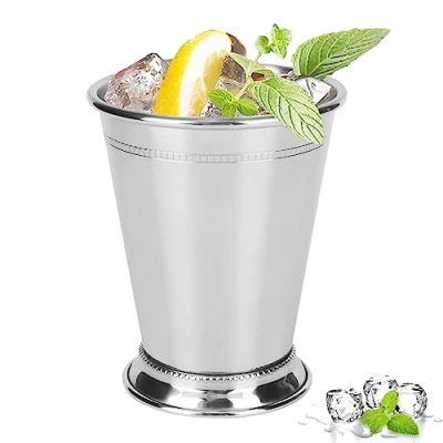 Image of Agatige Mint Julep Cups, 400ml/14oz Stainless Steel Vintage Cocktail Cup Mug Metal
