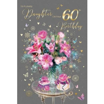 Image of Cherry Orchard Stunning Daughter 60th Birthday Card with Gold Foil Detail and Envelope from (EL409), Gorgeous Grace Range