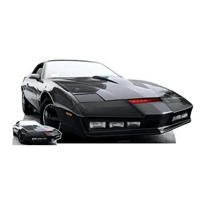 Image of Star Cutouts Ltd SC1640 Kitt Car Knight Rider Large Cutout with Free Mini Cardboard Standee for THR Home, Décor &amp; 1980s Fans, Multicolour