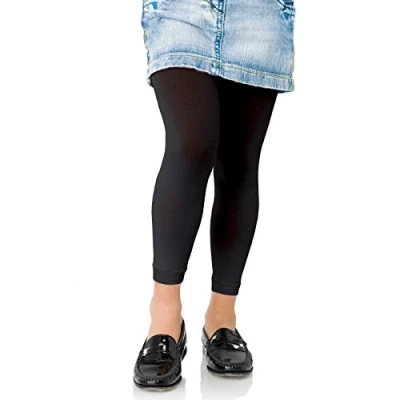 Image of Kids Fashion Girls Microfiber Semi Opaque Footless Tights 40 Denier (13+ Years (158cm), Black)