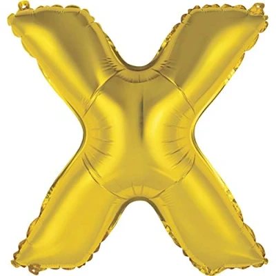 Image of X Shaped Gold Foil Balloon (35cm) Unique &amp; Brilliantly Shiny Design Perfect for Birthdays, Anniversaries Celebrations 1 Pc