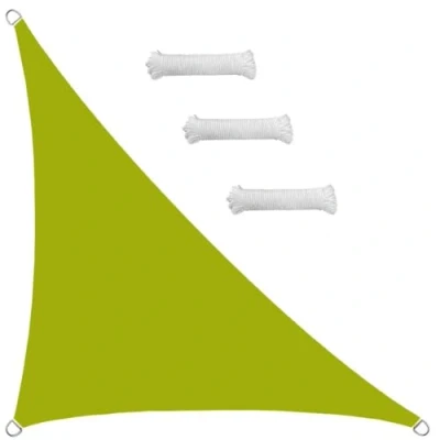 Image of Sun Shade Sail Outdoor Waterproof Right triangle 2x2x2.8m Sails Canopy UV Protection for Garden Patio Block With Rope Kit GelbGreen