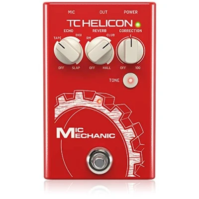 Image of TC Helicon MIC MECHANIC 2 Ultra Simple Battery Powered Vocal Effects Stompbox with Reverb, Echo and Pitch Correction, Compatible PC Mac