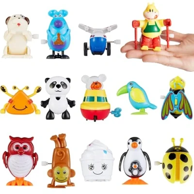 Image of THE TWIDDLERS 56 Wind Up Toys for Kids Gift, Animal Party Bag Fillers Kids, Goody Bags, Toddler Favours Rewards and Prizes
