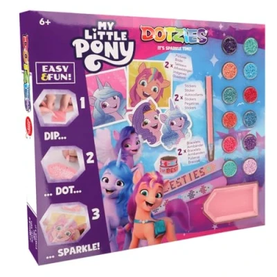 Image of Diamond DOTZ DTZ10.009 Original 5D Painting Set My Little Pony with 6 Motifs: 2 Pictures 15 x cm, Bracelets, Stickers, DIY Complete for Children from Years