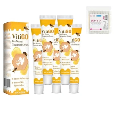 Image of Fivfivgo Beevenom Vitiligo Treatment Cream, Bee Venom for Vitiligo,Bee Cream All Skin Types (5PCS)