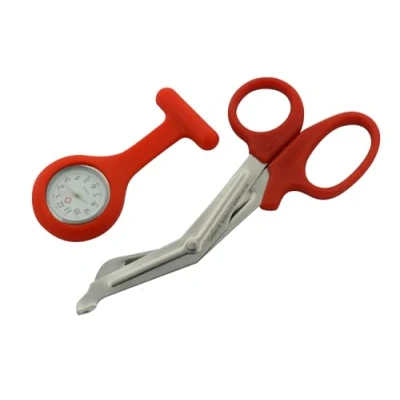 Image of Beauty + Medical Gift Set with Fob Watch for Nurse, Midwife, Doctor and Paramedics. Professionals (Red)