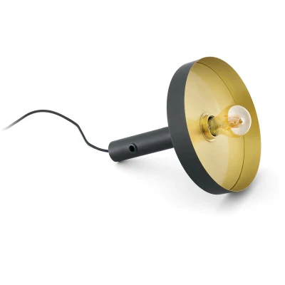 Image of Whizz 1 Light Floor Lamps Black, Satin gold, E27