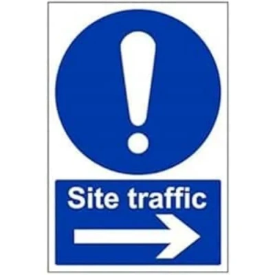 Image of V Safety Site Traffic, Arrow Right Sign 200mm x 300mm Self Adhesive Vinyl