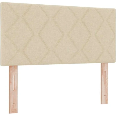 Image of vidaXL Headboard Diamond Blocks Design Cream 90 cm Fabric
