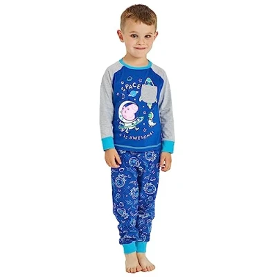 Image of Kids Essentials Boys George Pig Pyjamas Space Character Nightwear (George Space, 12 18 Months)