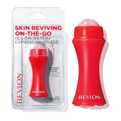 Image of Revlon Skin Reviving Roller with Rose Quartz for All Day Facial &amp; Brightening, Compact Reusable, Gentle on Skin, 1 count