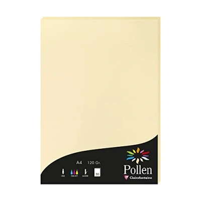 Image of Clairefontaine Ref 4296C Pollen Coloured Paper (Pack of 50 Sheets) A4 (210 x 297mm), 120gsm Paper, Inkjet &amp; Laser Printer Compatible, Acid Free Tawny