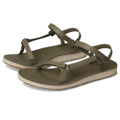 Image of Teva Women&#039;s Original Universal Slim Lea Sandal, Burnt Olive, 7 UK