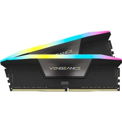 Image of Corsair VENGEANCE RGB DDR5 64GB (4x16GB) 6400MHz C32 Intel Optimised Desktop Memory (Dynamic Ten Zone Lighting, Onboard Voltage Regulation, Custom XMP 3.0 Profiles, Tight Response Times) Black