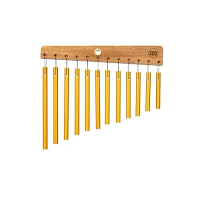 Image of Meinl Percussion Mountable Series Chime Very Small Musical Instrument with 12 Sound Bars 1 row Wood and Aluminum, Natural Gold (CH12)
