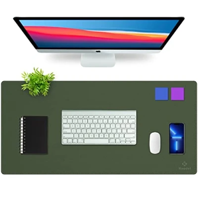 Image of K KNODEL Large Desk Pad, Office Mat, Protector Computer Mat for Desk, Sewing Blotter, Desktop Writing Pad and Home, Laptop (40x80cm, Dark Green)