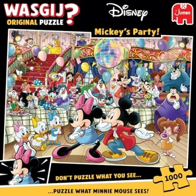 Image of Wasgij Original, Mickey&#039;s Party Disney Themed 1000 Piece Jigsaw Puzzles for Adults Colourful, Fun, Challenging &amp; Brainteasing Pc Puzzle 100% Recycled Cardboard Jumbo