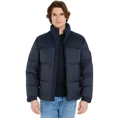 Image of Tommy Hilfiger Men&#039;s Puffer Jacket Winter for Transition Weather, Blue (Desert Sky), XL