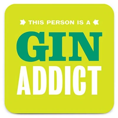 Image of Brainbox Candy Funny &#039;Gin Addict Coaster&#039; Small Gift Ideas For Him Her Friends Birthday Housewarming Present New Home Gifts Women Men