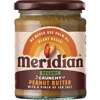 Image of Meridian Organic Crunchy Peanut Butter No Added Sugar 280 g (Pack of 6)