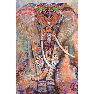 Image of Puzzles For Adults ，Elefant Puzzle， Animal Puzzle，Painted Elephant Jigsaw，Wooden Puzzle