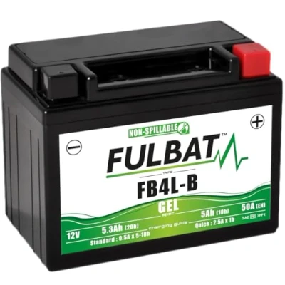Image of Fubat Motorcycle Battery Full Gel FB4L B / YB4L 12 V 5.3 Ah 50 A