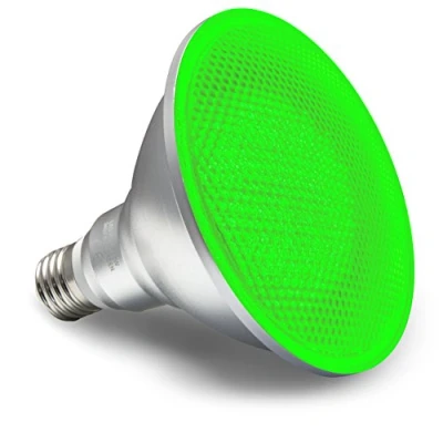 Image of Long Life Lamp Company PAR38 LED Light Bulb Green15w Reflector E27 Edison Screw Spotlight Super Bright IP65 Outdoor Garden Spike