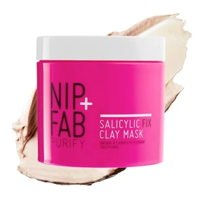 Image of Nip + Fab Salicylic Fix Face Clay Mask 170 ml, Pink for Congested Skin, Deeply Cleanses the Unblocks Clogged Pores, Removes Toxins and Impurities
