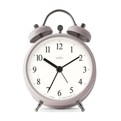 Image of Acctim Haven Analogue Faux Double Bell Small Alarm Clock (Mocha)