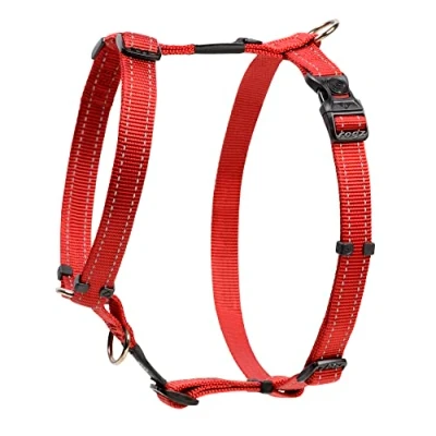 Image of Reflective Adjustable Dog H Harness for Extra Large Dogs; matching collar and leash available, Red