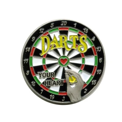 Image of Dartboard Darts Euro World Cup Metal Button Pin Badge 602