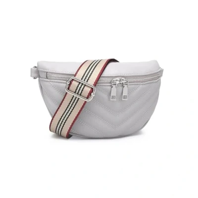 Image of Miss Lulu ladies shoulder bag bum cell phone crossbody wide strap small with detachable (Grey)