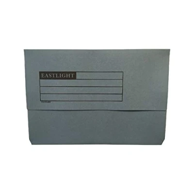 Image of ValueX Document Wallet Manilla Foolscap Half Flap 250gsm Blue (Pack 50)