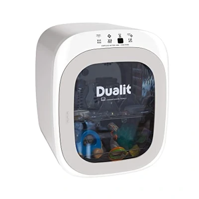 Image of Dualit UV Steriliser White and Grey BPA Free Multi Functional Six Bottle Capacity Kills 99.9% of Harmful Bacteria 619743110701