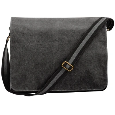 Image of Quadra Vintage Canvas Despatch Bag 14 Litres (One Size) (Vintage Black)