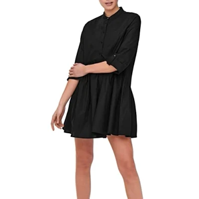 Image of ONLY Women&#039;s Onlditte Life 3/4 Shirt Dress Noos WVN, Black, 36
