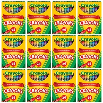 Image of CRAYOLA Crayons Bulk, 12 Crayon Packs with 24 Assorted Colors