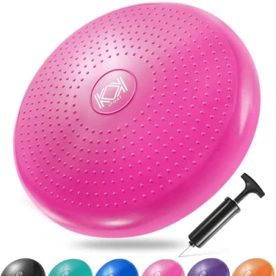 Image of KK Balance Wobble Cushion for Adults and Kids, Inflatable Anti Slip Stability Board Physio, Posture &amp; Fitness, (34cm) Fidget
