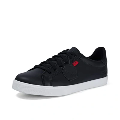 Image of Kickers Men&#039;s Tovni Track Leather Trainers, Black, 10 UK