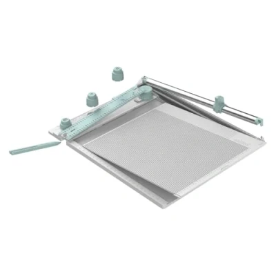 Image of Sizzix Scoring Board &amp; Trimmer (30cm x 30cm) Tool for Creating Envelopes, 3 D Boxes, Trimming Measuring 665797, Mint/White, One Size