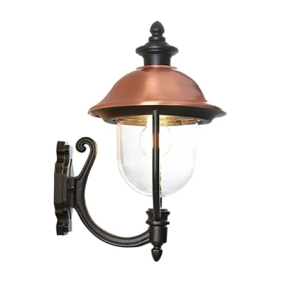 Image of Outdoor Wall Light &#039;Clint&#039; dimmable (Vintage, Antique) in Copper Made of Aluminium (1 Source, E27) from Lindby lamp for Exterior/Interior Walls, House, Terrace und Balcony
