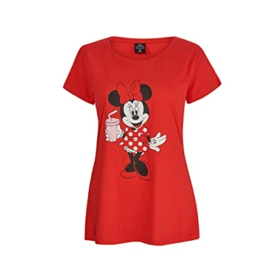 Image of Minnie Mouse Women&#039;s T Shirt Adult Short Sleeve red, M